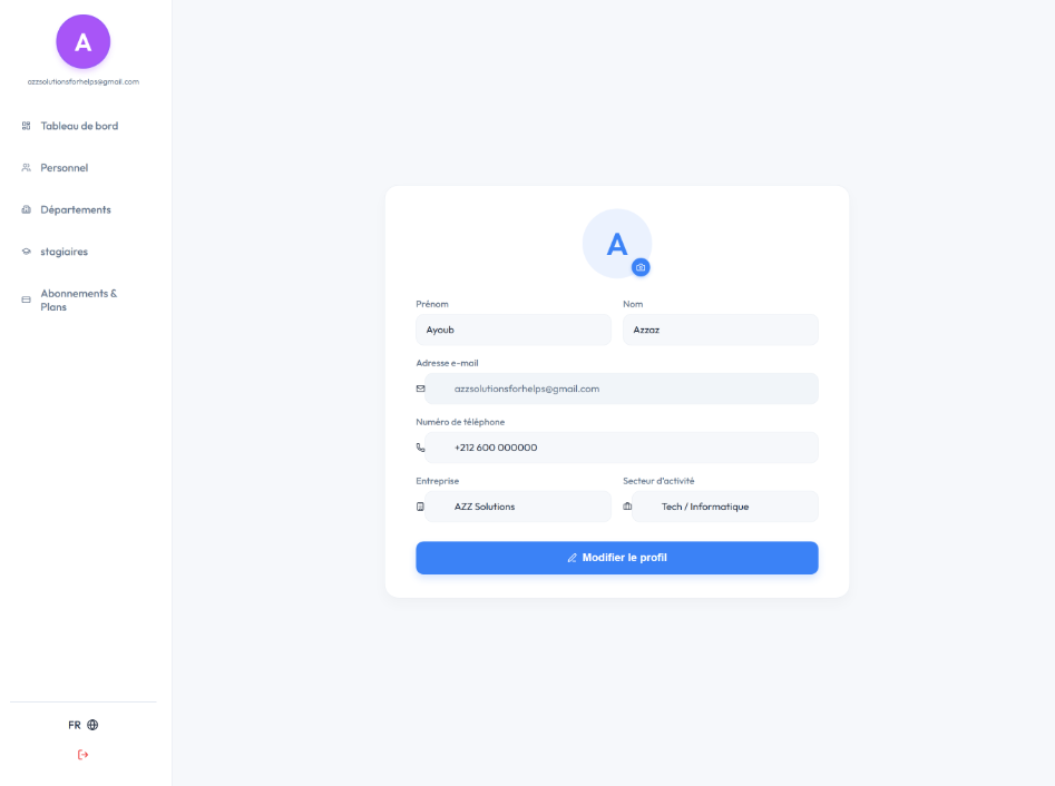 Interface Profil